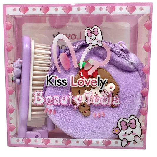 Kit de Cepillo y Pomo de Maquillaje Kiss Lovely REF:BX-2472