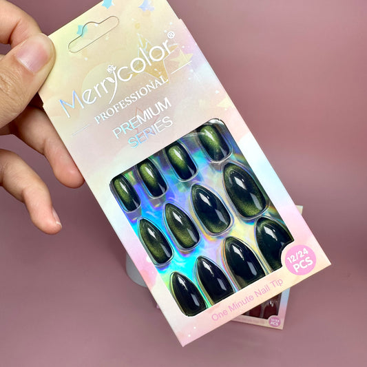 UÑAS POSTIZAS 12pcs OJO DE GATO REF:DS-16