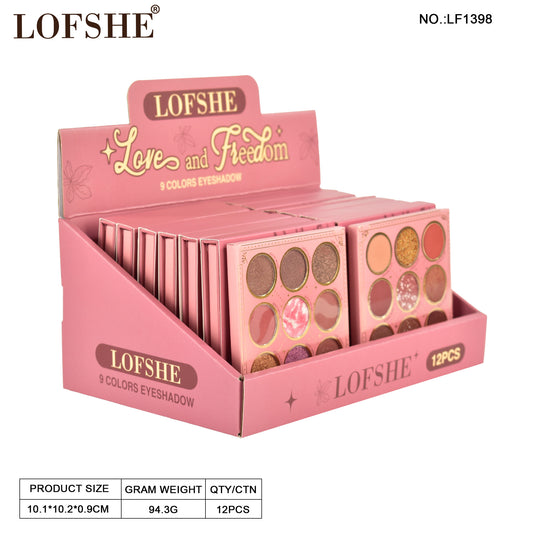 Paleta de Sombras 9 Tonos Love Freedom LOFSHE REF:LF1398