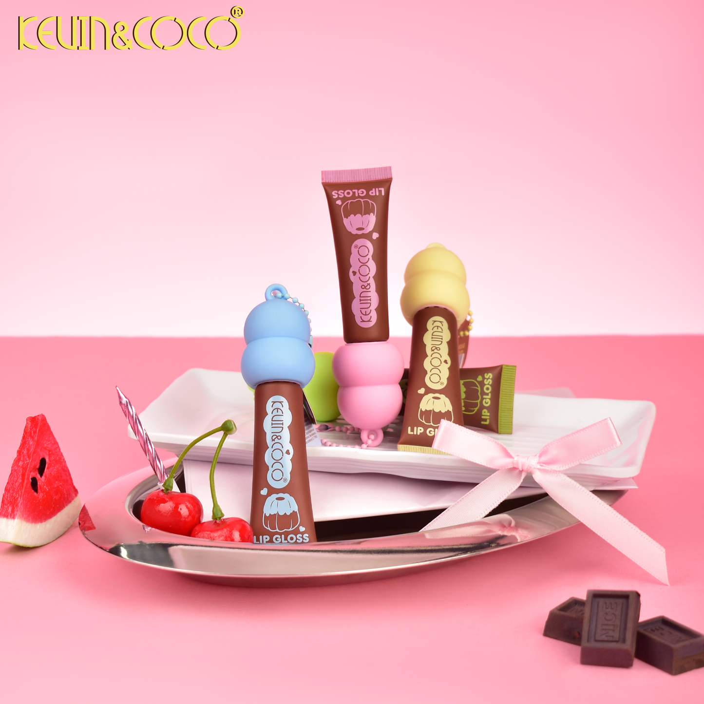 Brillo Labial con Llavero en Tubo KEVIN&COCO REF:KC1226