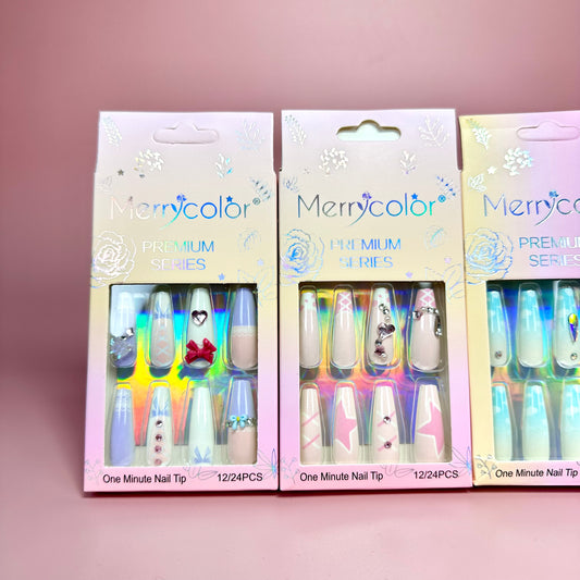 UÑAS POSTIZAS 12pcs REF:DS-23