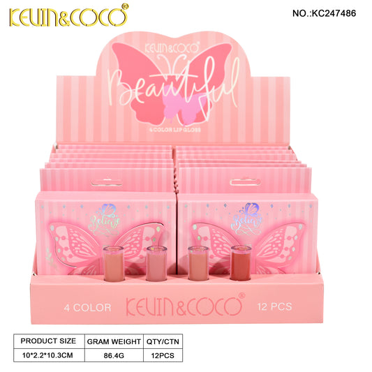 KIT*4 DE LABIAL LIQUIDO MARIPOSA REF:KC247486
