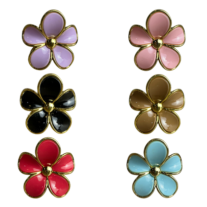Pinza para cabello flor metalizada REF:JWS-3635
