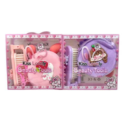 Kit de Cepillo y Pomo de Maquillaje Kiss Lovely REF:BX-2472