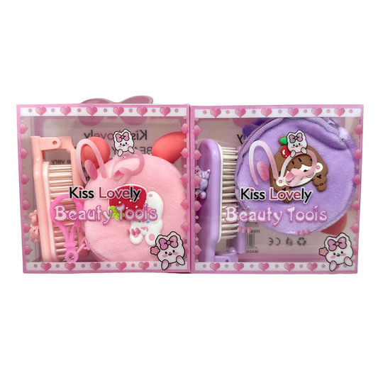Kit de Cepillo y Pomo de Maquillaje Kiss Lovely REF:BX-2472