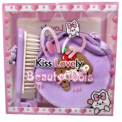 Kit de Cepillo y Pomo de Maquillaje Kiss Lovely REF:BX-2472