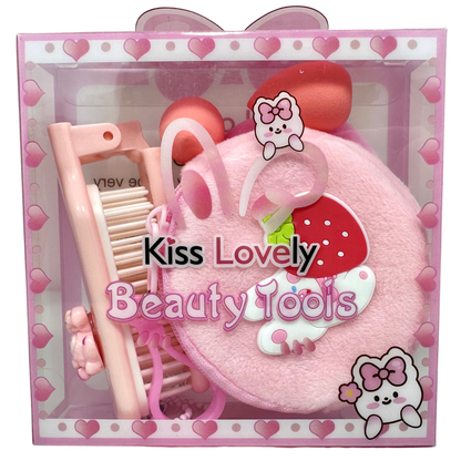 Kit de Cepillo y Pomo de Maquillaje Kiss Lovely REF:BX-2472