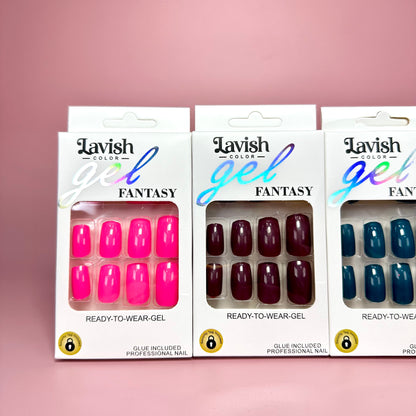 UÑAS POSTIZAS Cuadradas Cortas 12pcs REF:7