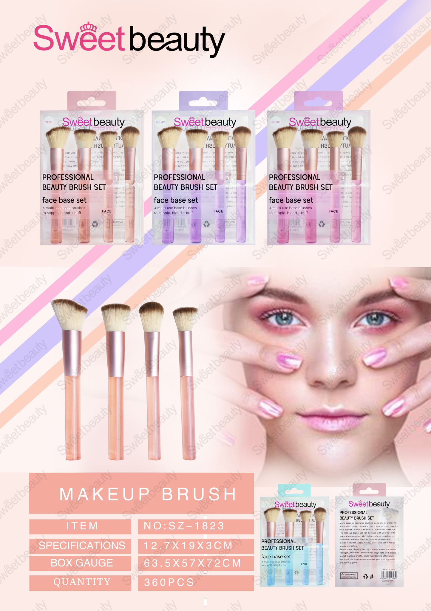 Set de Brochas Profesionales Sweetbeauty REF:SZ-1823