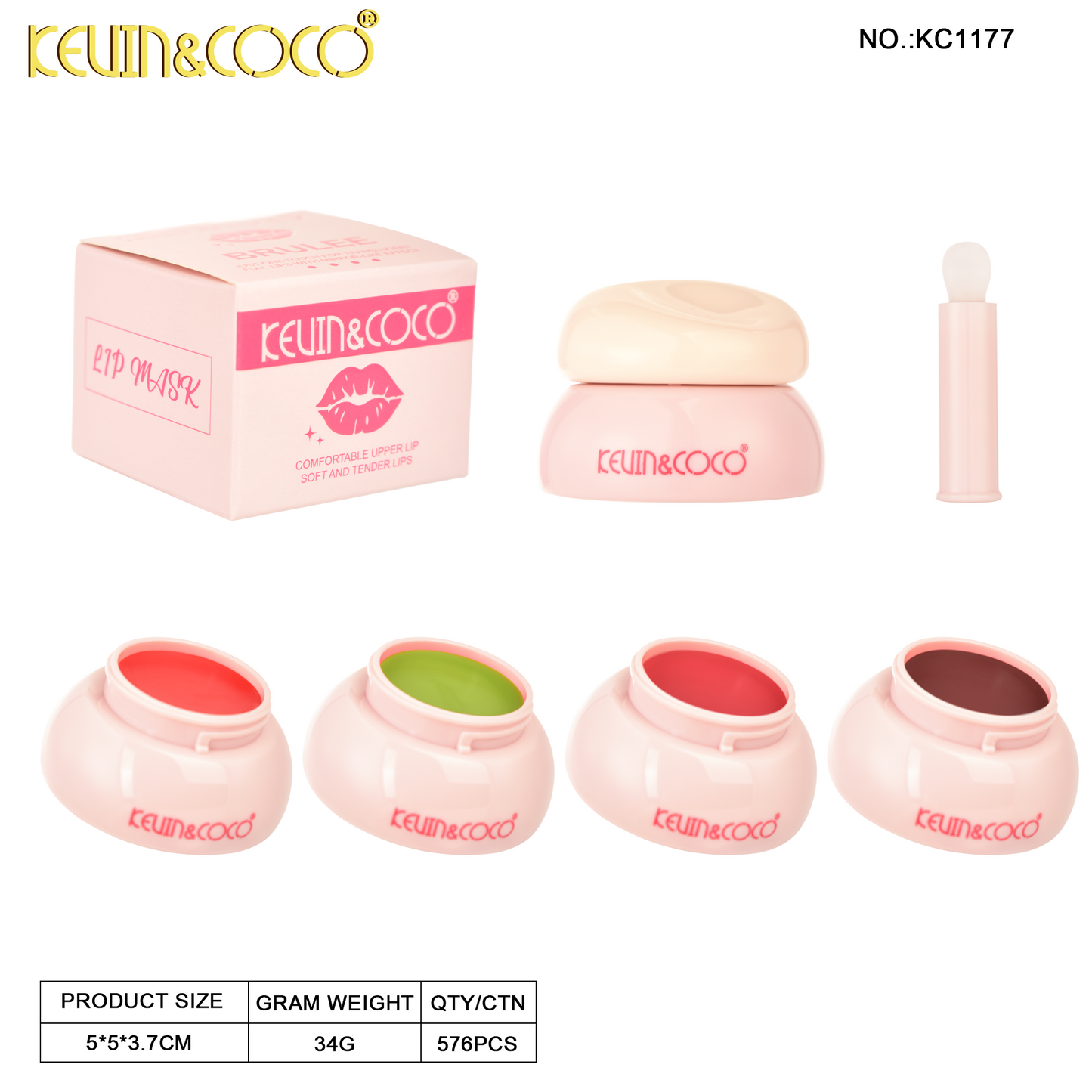 Mascarilla Labial Hidratante con Aplicador KEVIN&COCO REF:KC1177