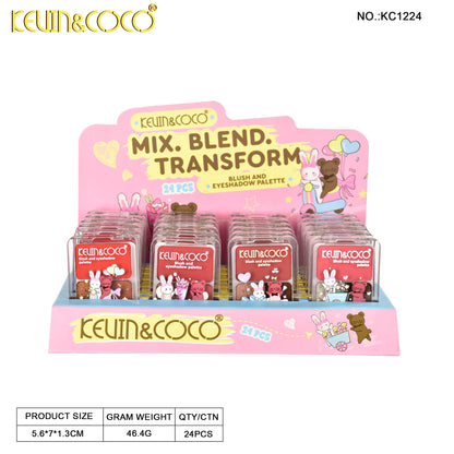 Paleta de Sombras y Rubor Dúo KEVIN&COCO REF:KC1224