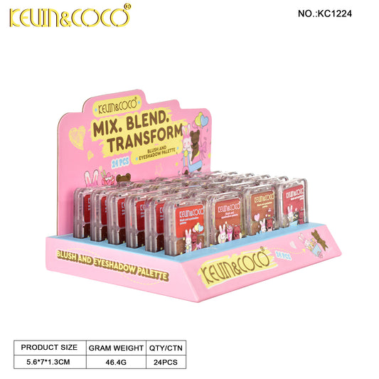 Paleta de Sombras y Rubor Dúo KEVIN&COCO REF:KC1224