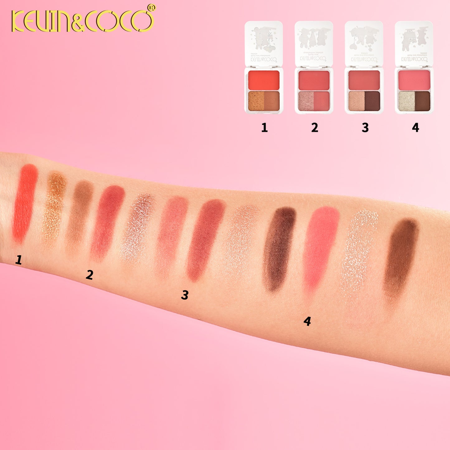 Paleta de Sombras y Rubor Dúo KEVIN&COCO REF:KC1224