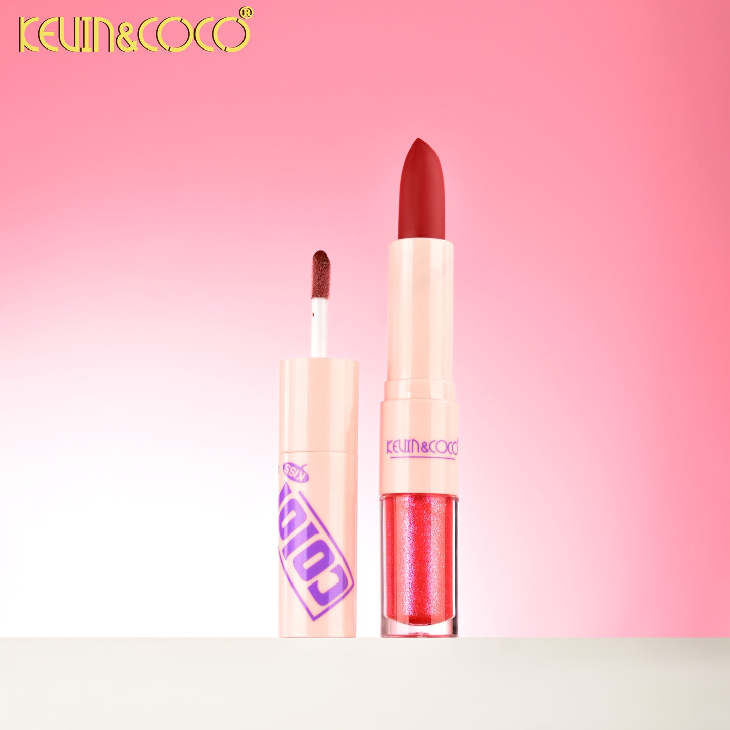 Labial Dúo 2 en 1 Barra y Brillo KEVIN&COCO REF:KC1394