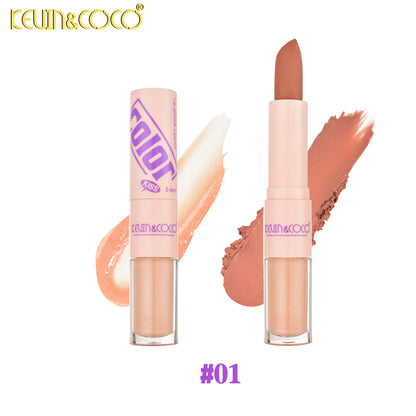 Labial Dúo 2 en 1 Barra y Brillo KEVIN&COCO REF:KC1394