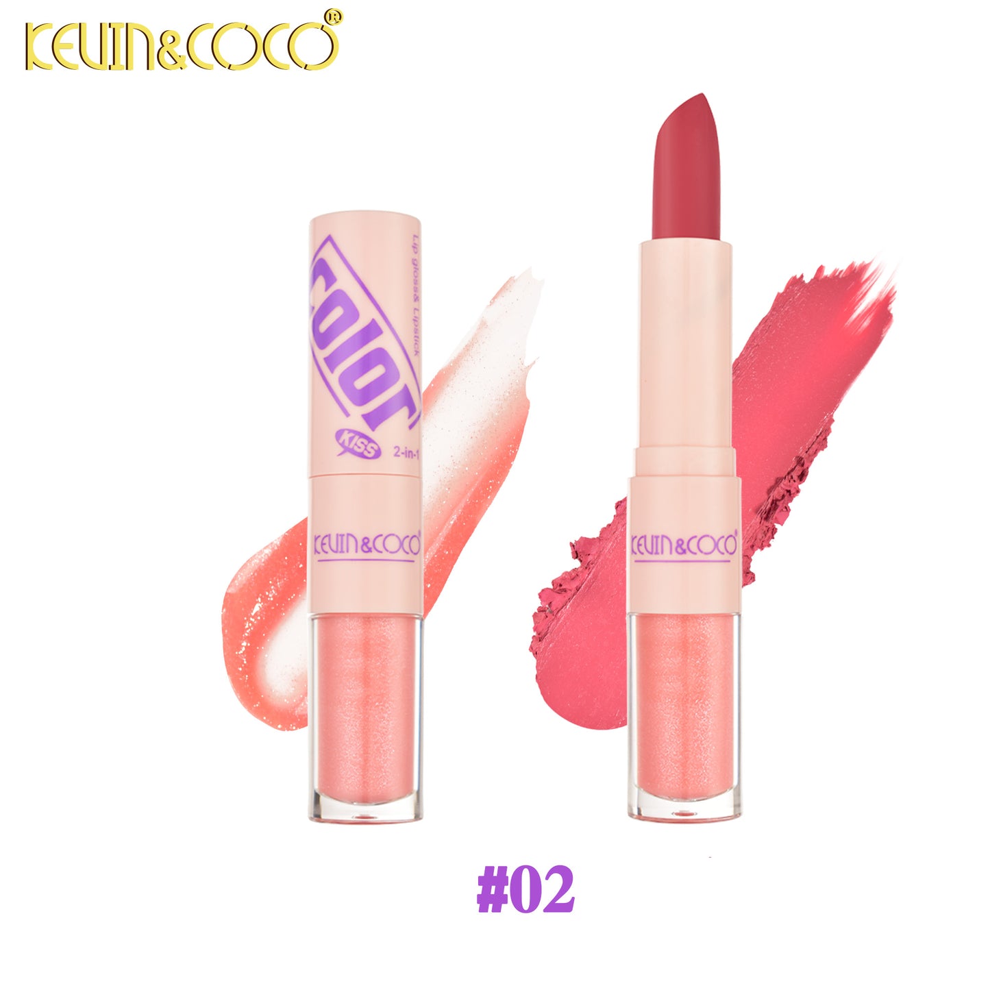 Labial Dúo 2 en 1 Barra y Brillo KEVIN&COCO REF:KC1394