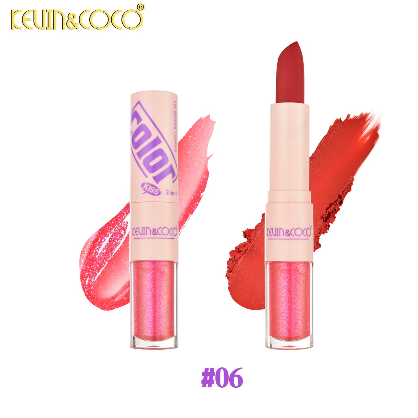 Labial Dúo 2 en 1 Barra y Brillo KEVIN&COCO REF:KC1394