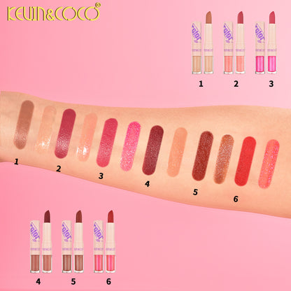 Labial Dúo 2 en 1 Barra y Brillo KEVIN&COCO REF:KC1394