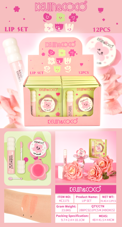Dúo de Cuidado Labios Flower KEVIN&COCO REF:KC1175