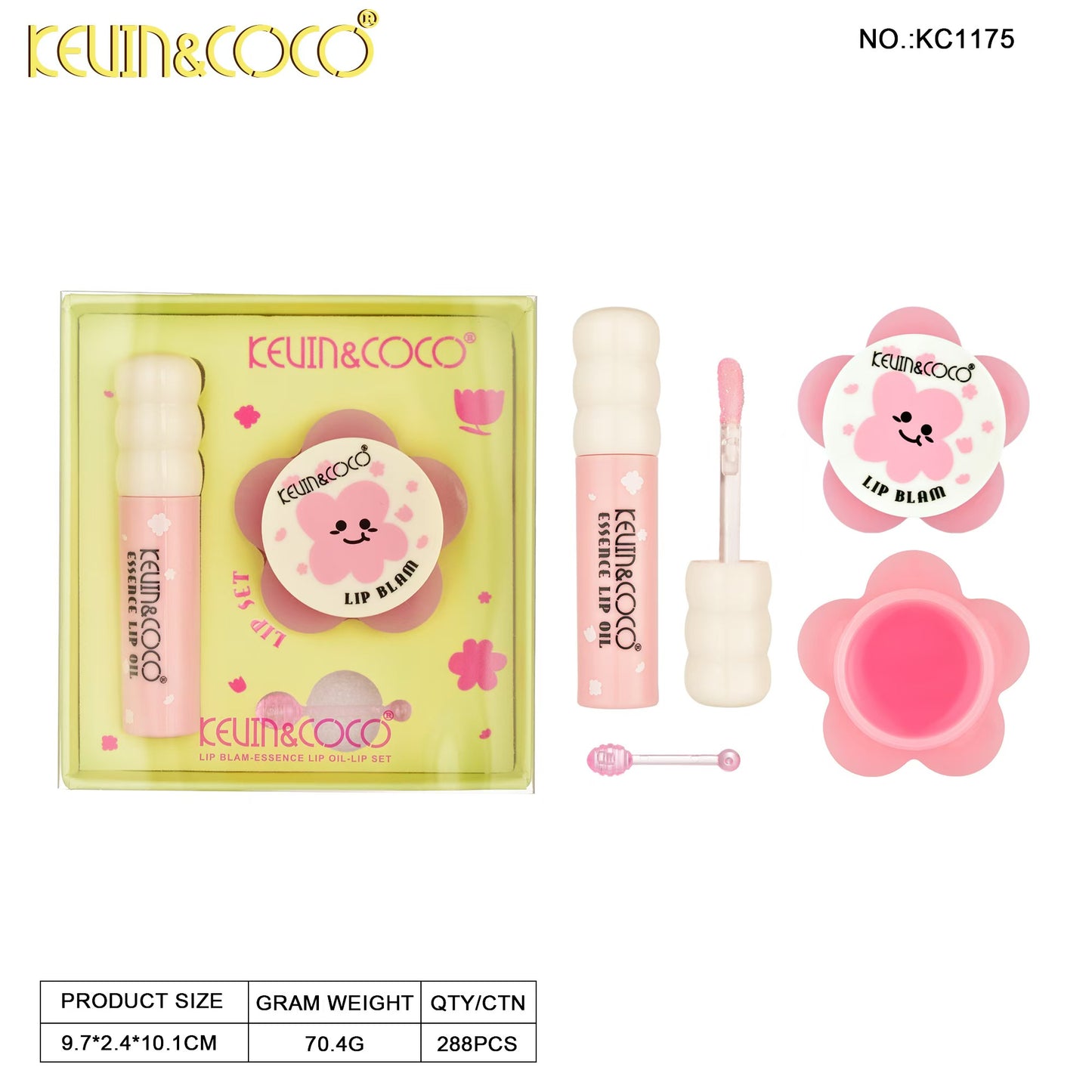 Dúo de Cuidado Labios Flower KEVIN&COCO REF:KC1175