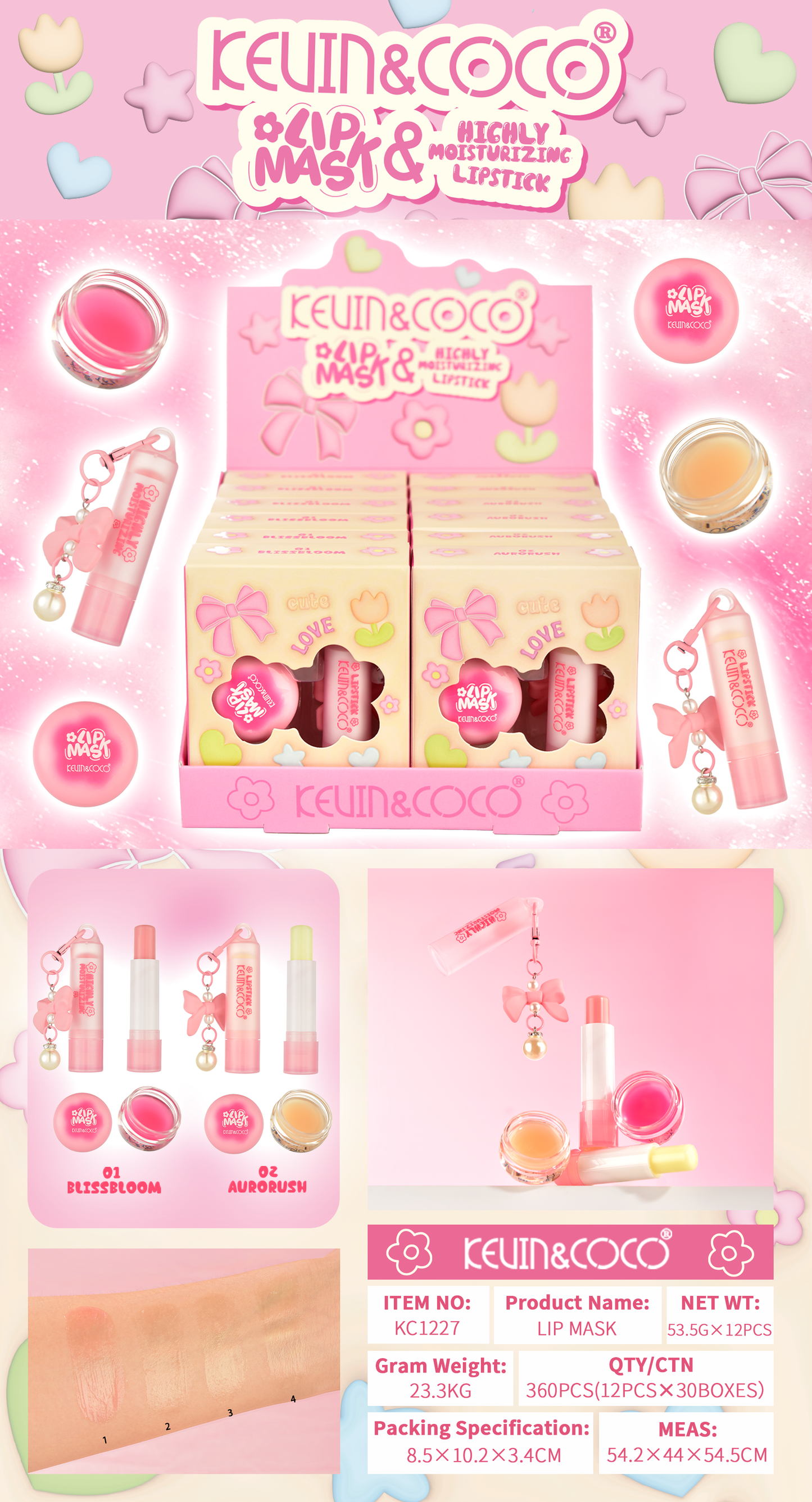 Kit de Cuidado Labios con Llavero KEVIN&COCO REF:KC1227