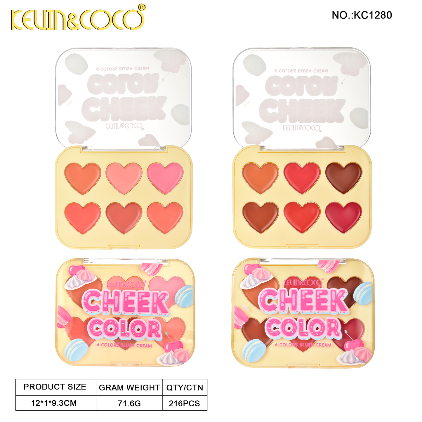 Paleta de Rubores Kawaii KEVIN&COCO REF:KC1280