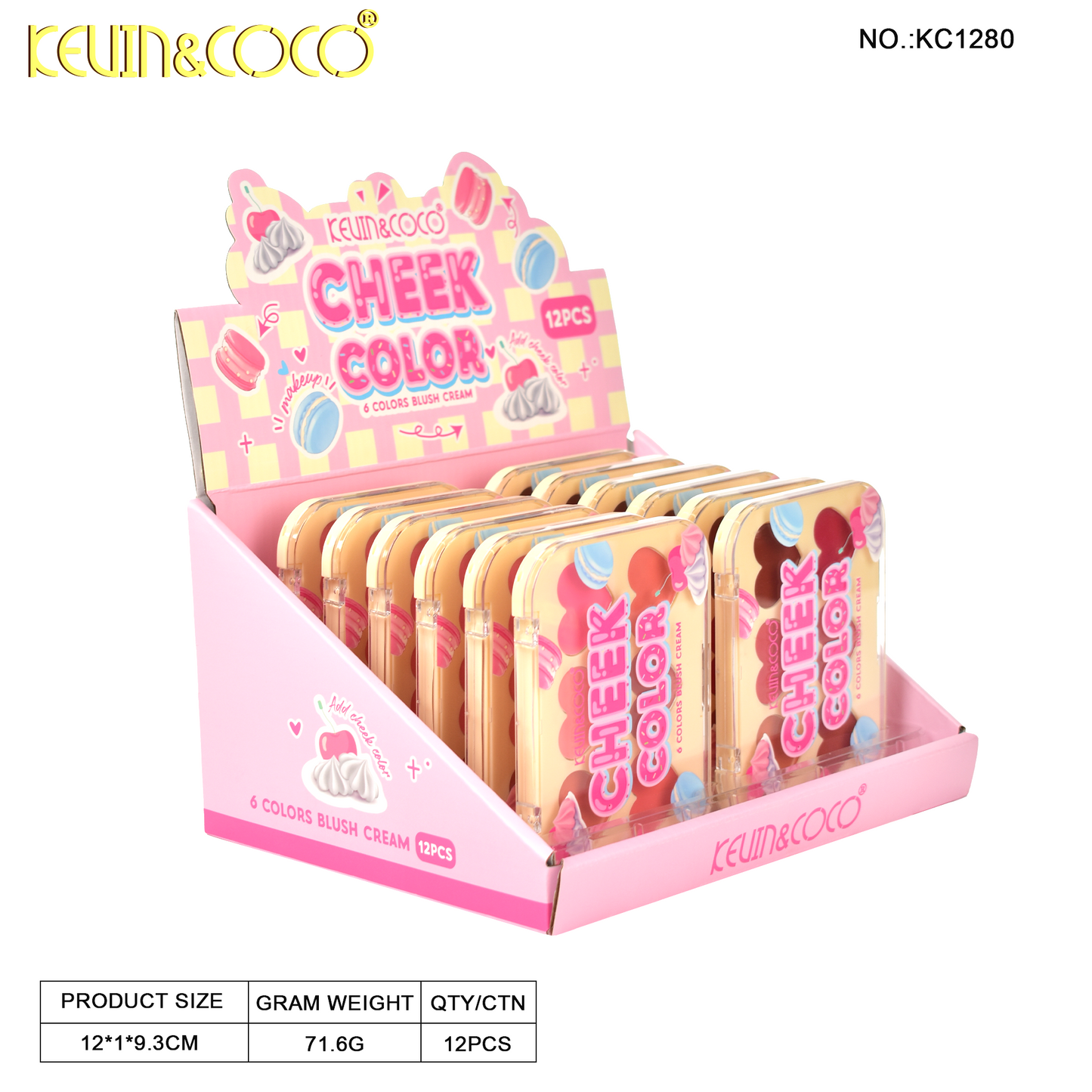 Paleta de Rubores Kawaii KEVIN&COCO REF:KC1280