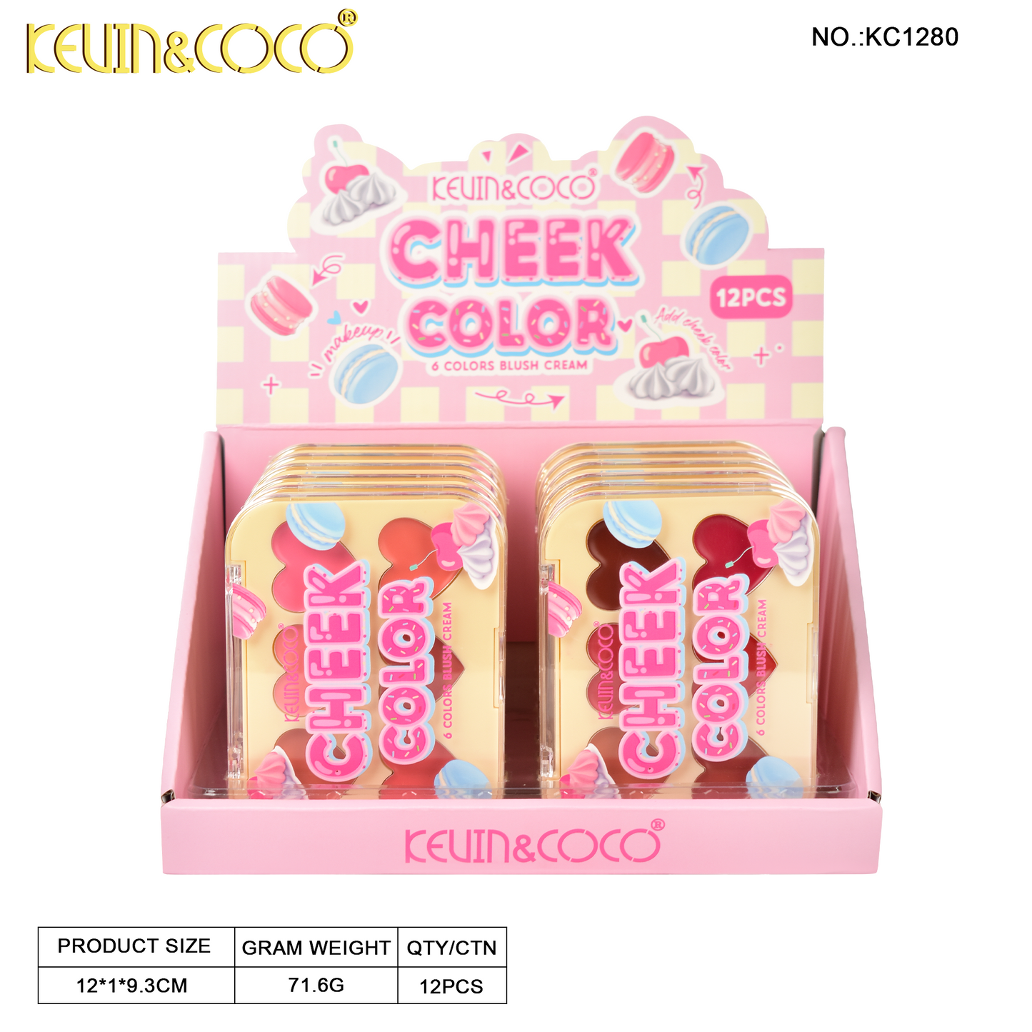 Paleta de Rubores Kawaii KEVIN&COCO REF:KC1280