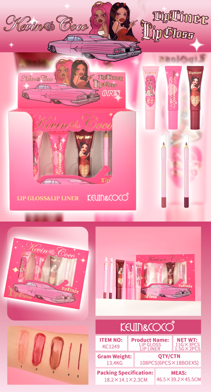 LABIAL LIQUIDO/ DELINEADOR PARA LABIOS KIT DE MAQUILLAJE REF:KC1249