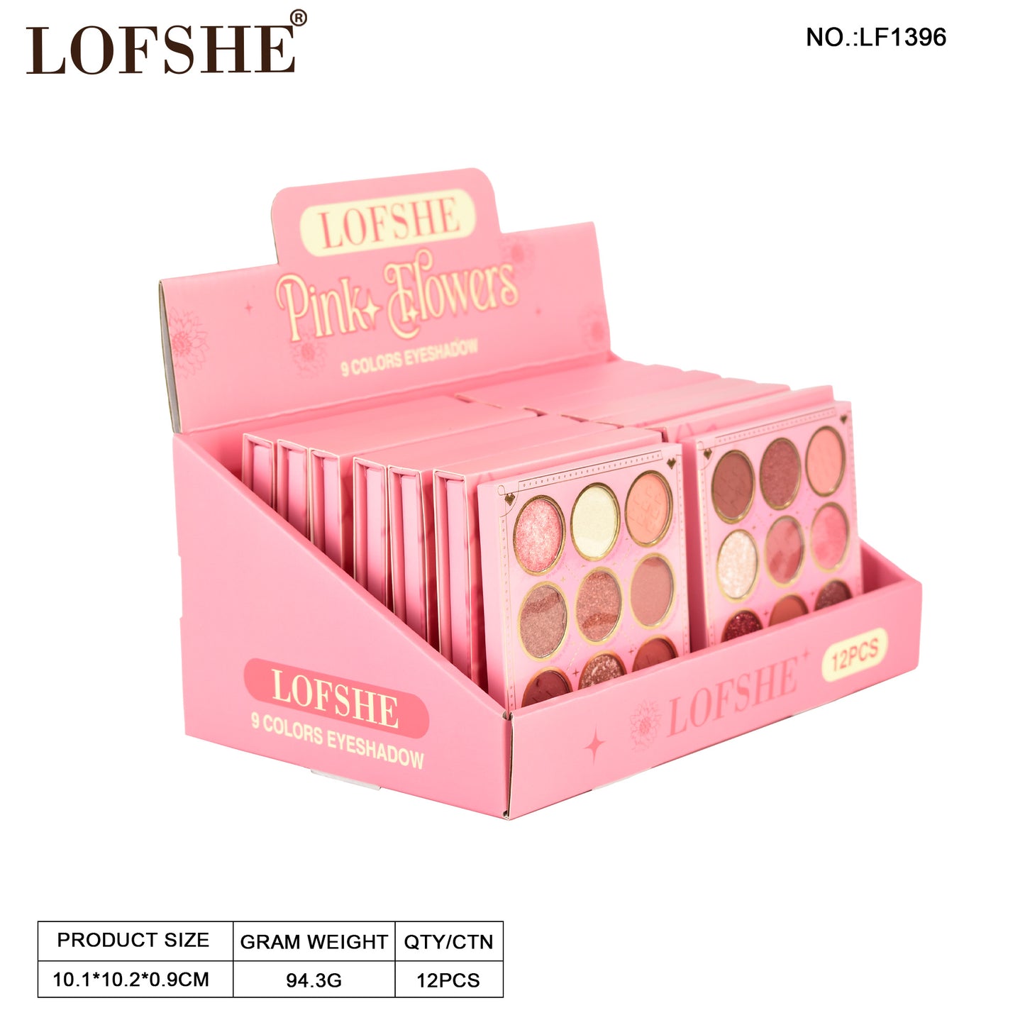 Paleta de Sombras 9 Tonos Pink Flowers LOFSHE REF:LF1396