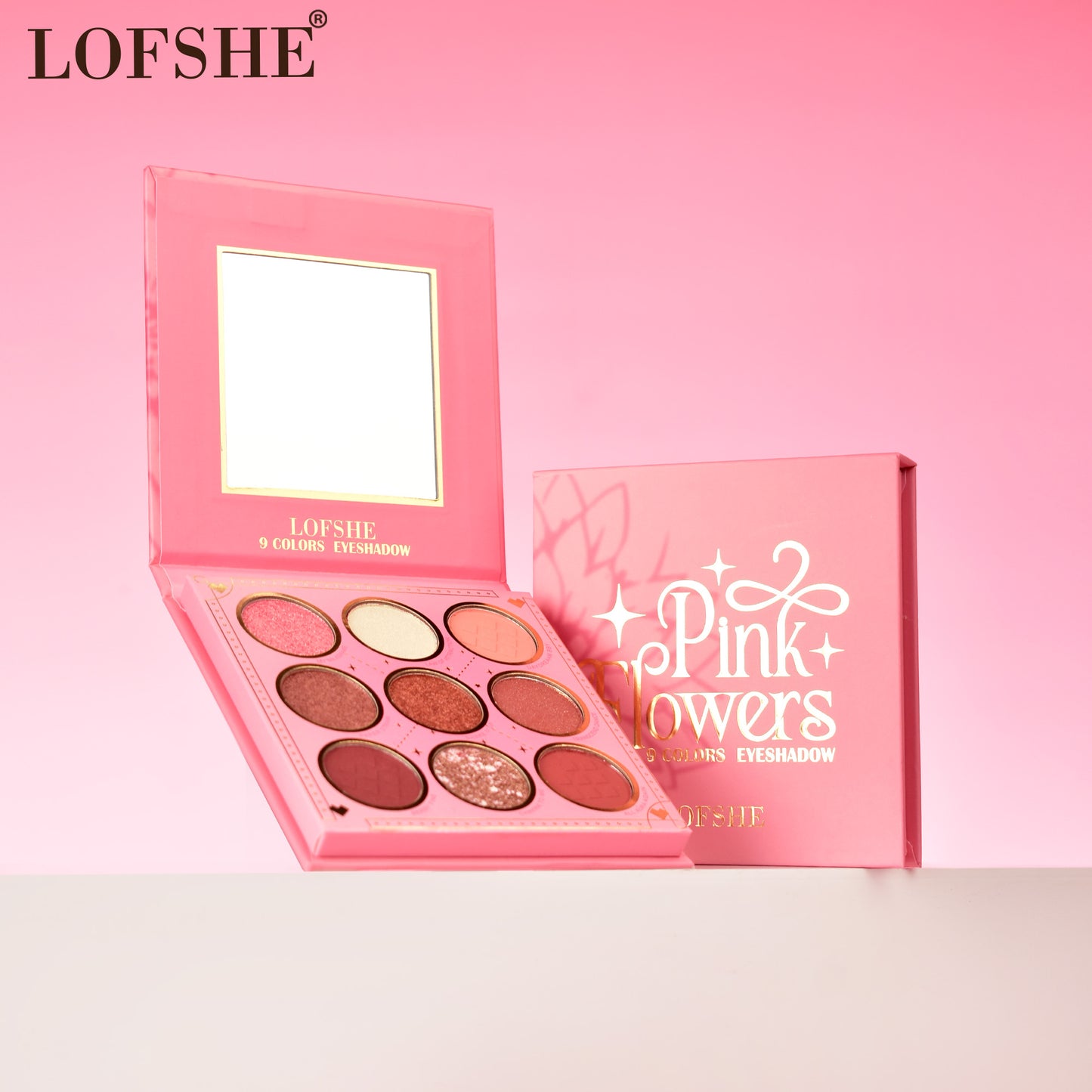 Paleta de Sombras 9 Tonos Pink Flowers LOFSHE REF:LF1396