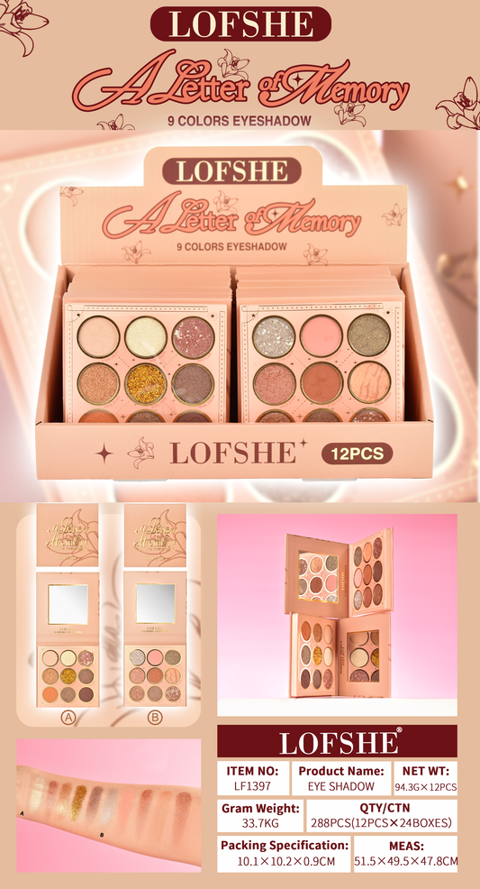 aleta de Sombras 9 Tonos Love Memory LOFSHE REF:LF1397
