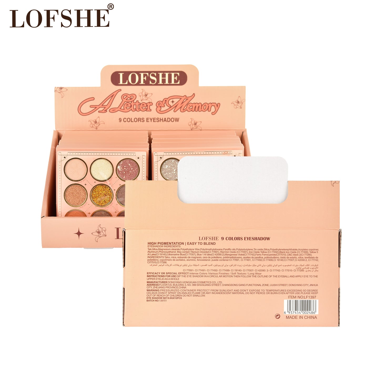 aleta de Sombras 9 Tonos Love Memory LOFSHE REF:LF1397