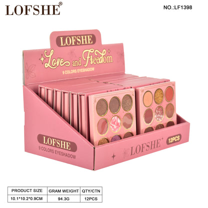 Paleta de Sombras 9 Tonos Love Freedom LOFSHE REF:LF1398