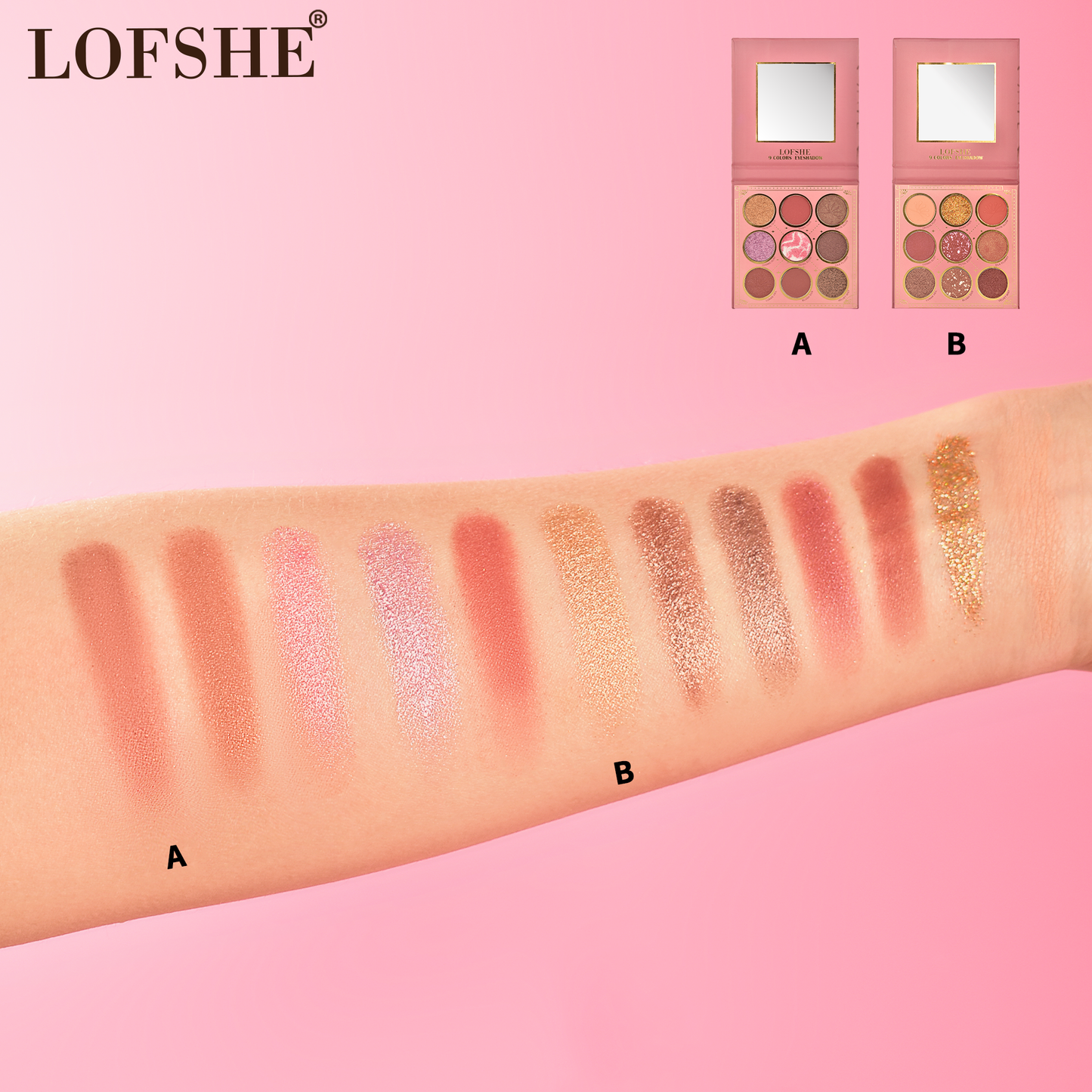 Paleta de Sombras 9 Tonos Love Freedom LOFSHE REF:LF1398