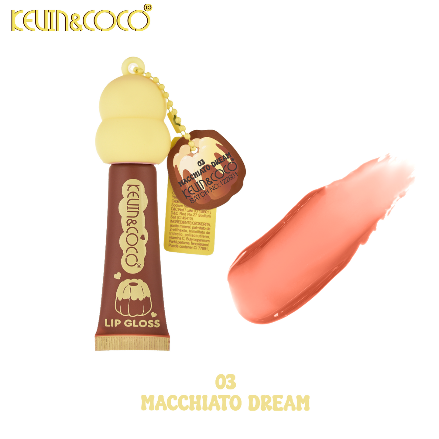 Brillo Labial con Llavero en Tubo KEVIN&COCO REF:KC1226