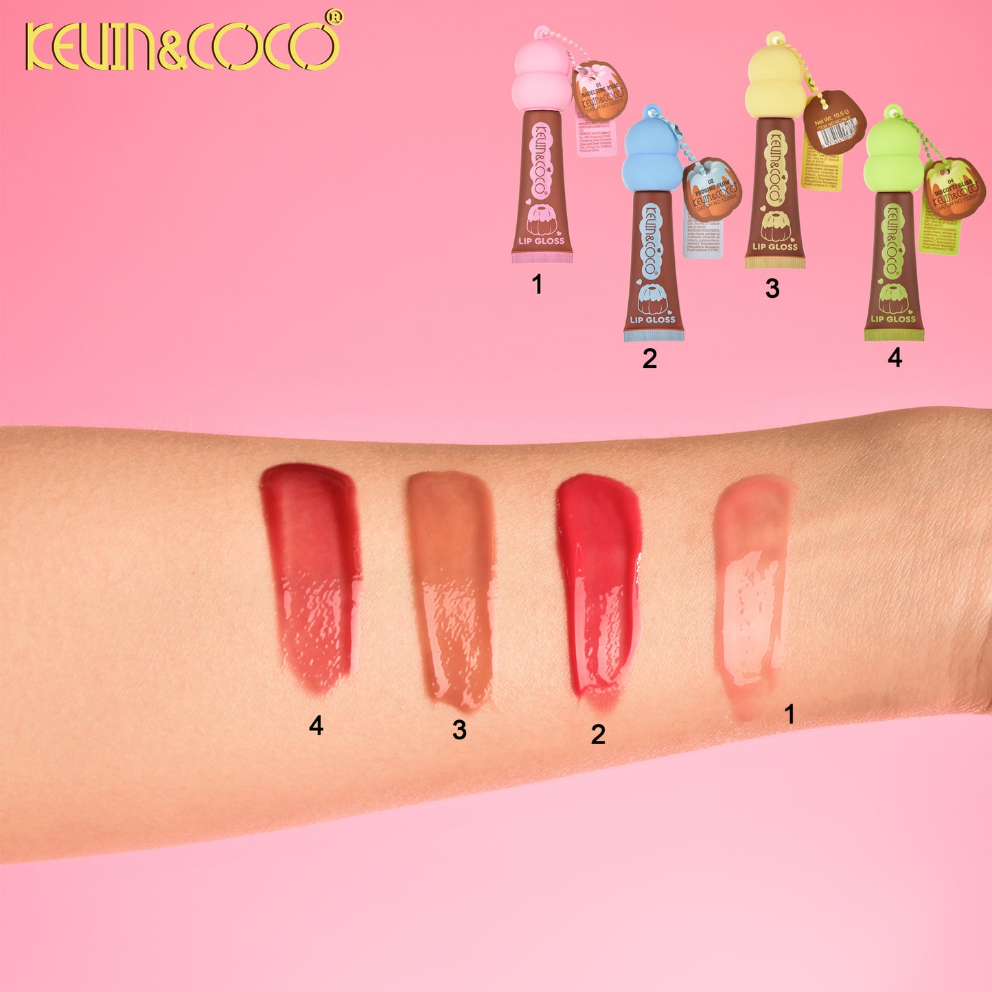 Brillo Labial con Llavero en Tubo KEVIN&COCO REF:KC1226