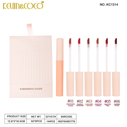 Set de Brillos Labiales Whispering Sands x 6 Tonos REF:KC1314