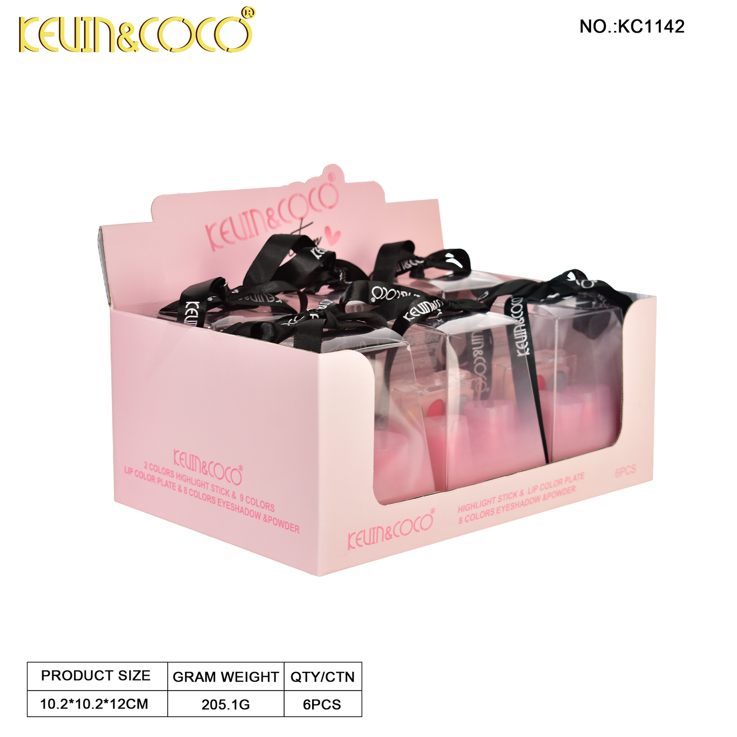 Set de Maquillaje en Estuche Transparente KEVIN&COCO REF:KC1142