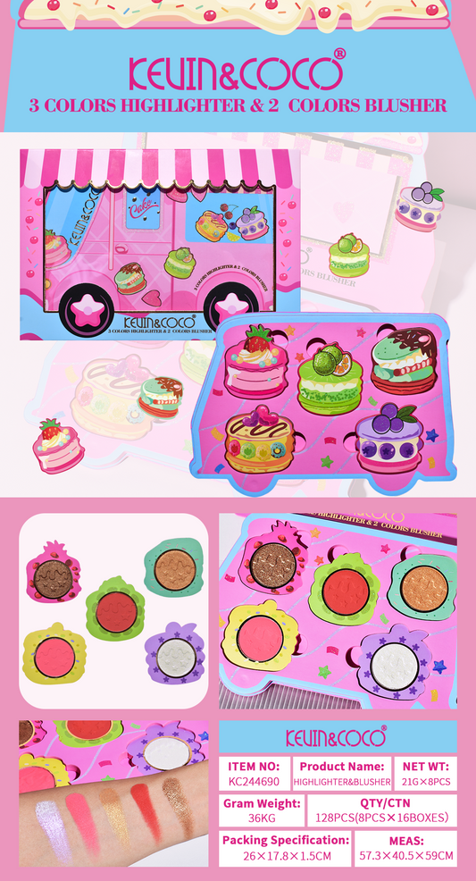 Set de Maquillaje Pastel y Rubor – Kevin & Coco REF:KC244690