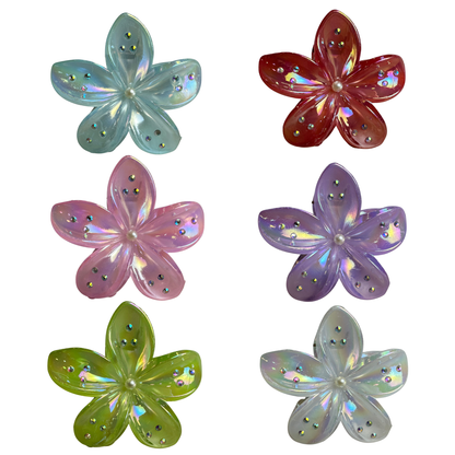 Pinza para cabello flor metalizada REF:JWS-3608