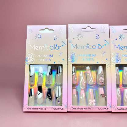 UÑAS POSTIZAS 12pcs REF:DS-24