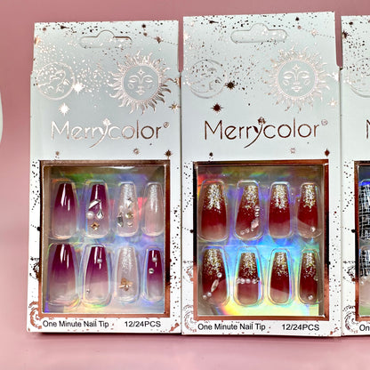 UÑAS POSTIZAS 12pcs REF:DS-28