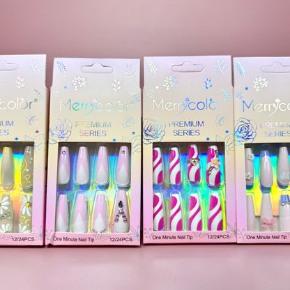 UÑAS POSTIZAS 12pcs REF:DS-25