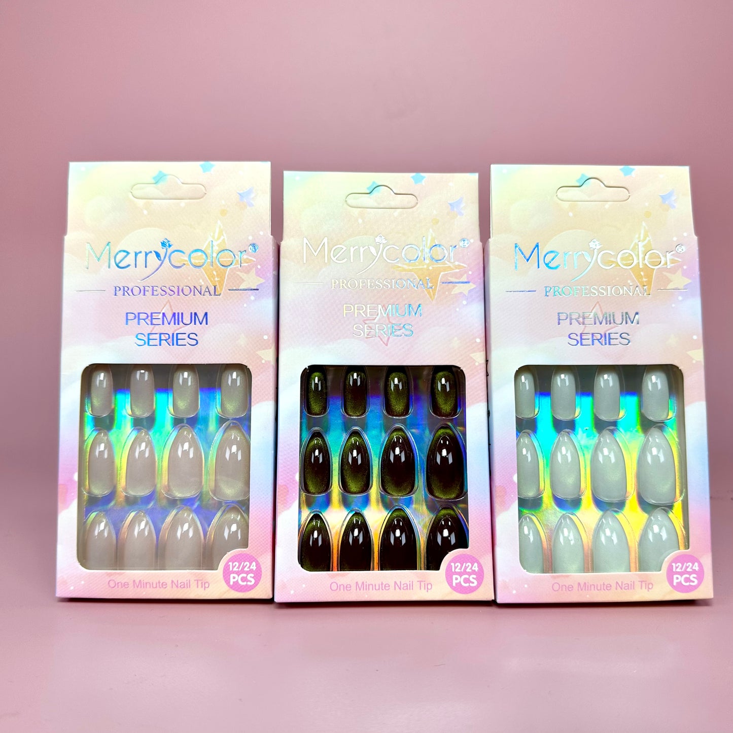 UÑAS POSTIZAS 12pcs OJO DE GATO REF:DS-17