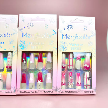 UÑAS POSTIZAS 12pcs REF:DS-23