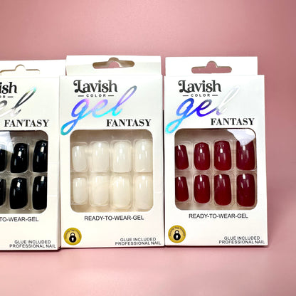 UÑAS POSTIZAS Cuadradas Cortas 12pcs REF:7