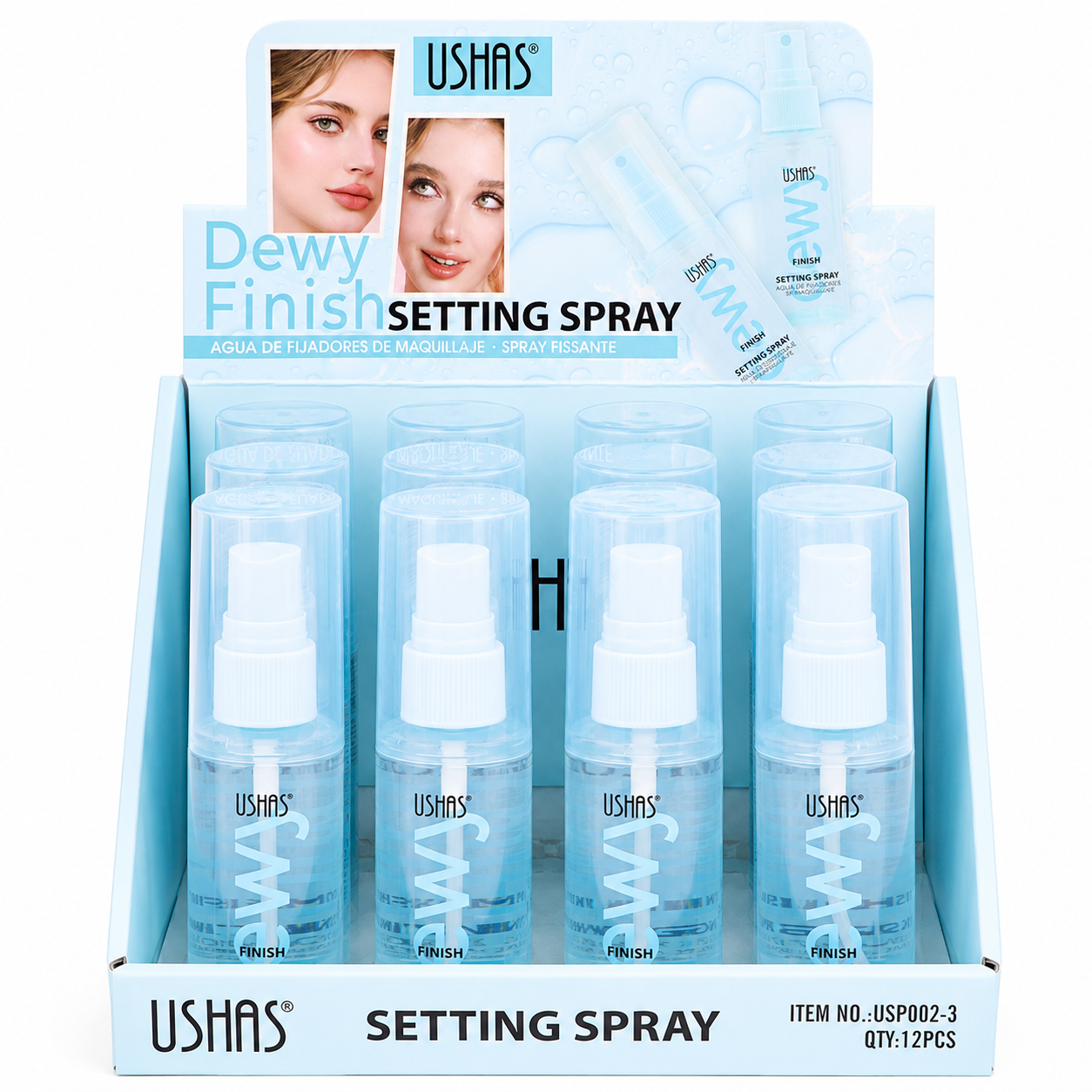 Fijador de Maquillaje Dewy Finish Setting Spray USHAS REF:USP002-3