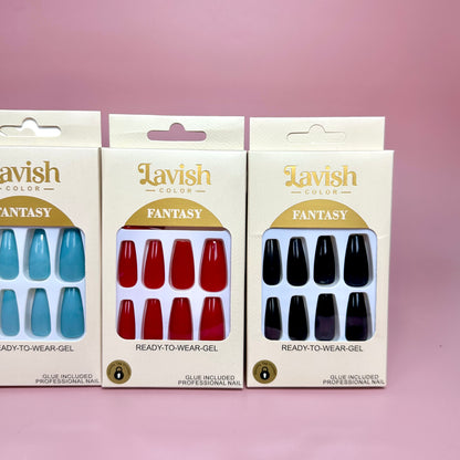 UÑAS POSTIZAS UNICOLOR 12PCS REF:LC-1