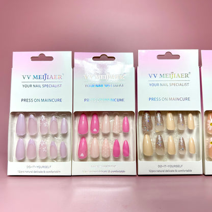 UÑAS POSTIZAS 12pcs REF:MJ-5